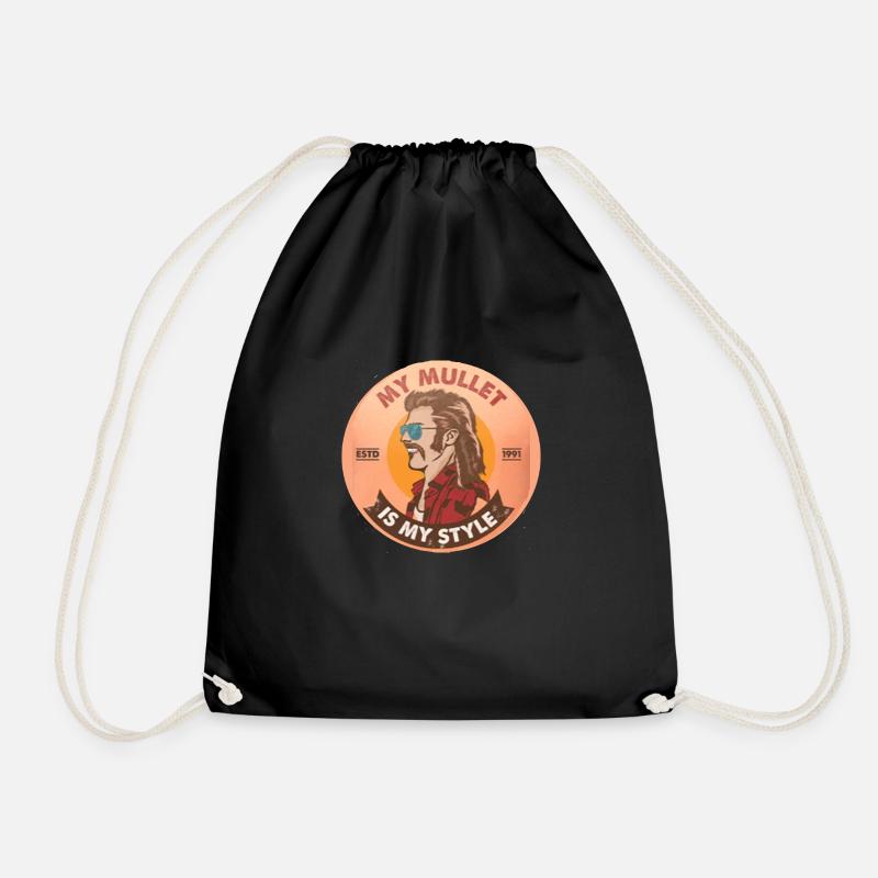 Retro - Drawstring Bag - black
