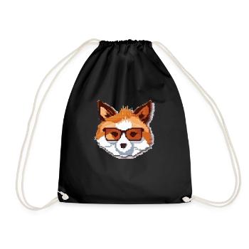 Pixoto der Fuchs - Turnbeutel - Schwarz - Vorne