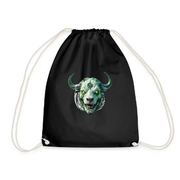 cyber bull scull - Turnbeutel - Schwarz - Vorne