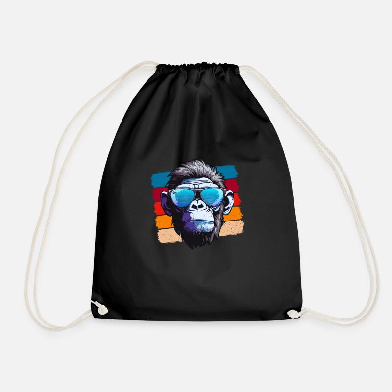 Cool Monkey - Turnbeutel - Schwarz