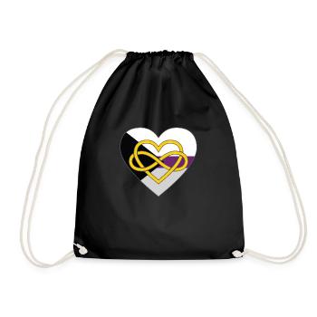Polyamory Infinity Heart Demisexual Pride - Drawstring Bag - black - Front