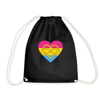Polyamory Infinity Heart Pansexual Pride - Drawstring Bag - black - Front