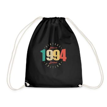1994 Vintage Retro Anniversary Gift 1994 - Drawstring Bag - black - Front