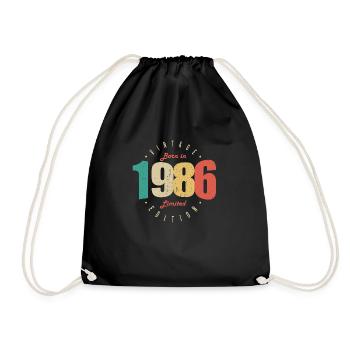 1986 Vintage Retro Geburtstagsgeschenk 1986 - Turnbeutel - Schwarz - Vorne