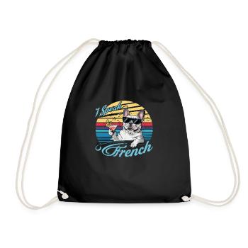 French Bulldog - Pet Dog - Drawstring Bag - black - Front