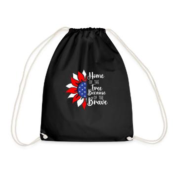 Home Of The Free Because Of The Brave - Memorial - Drawstring Bag - black - Front