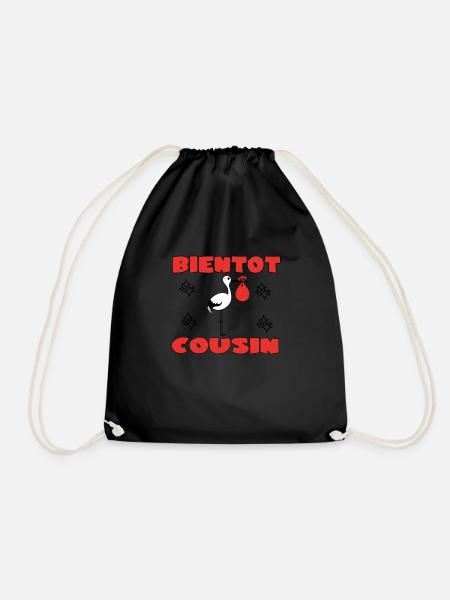 SOON COUSIN - Drawstring Bag - black