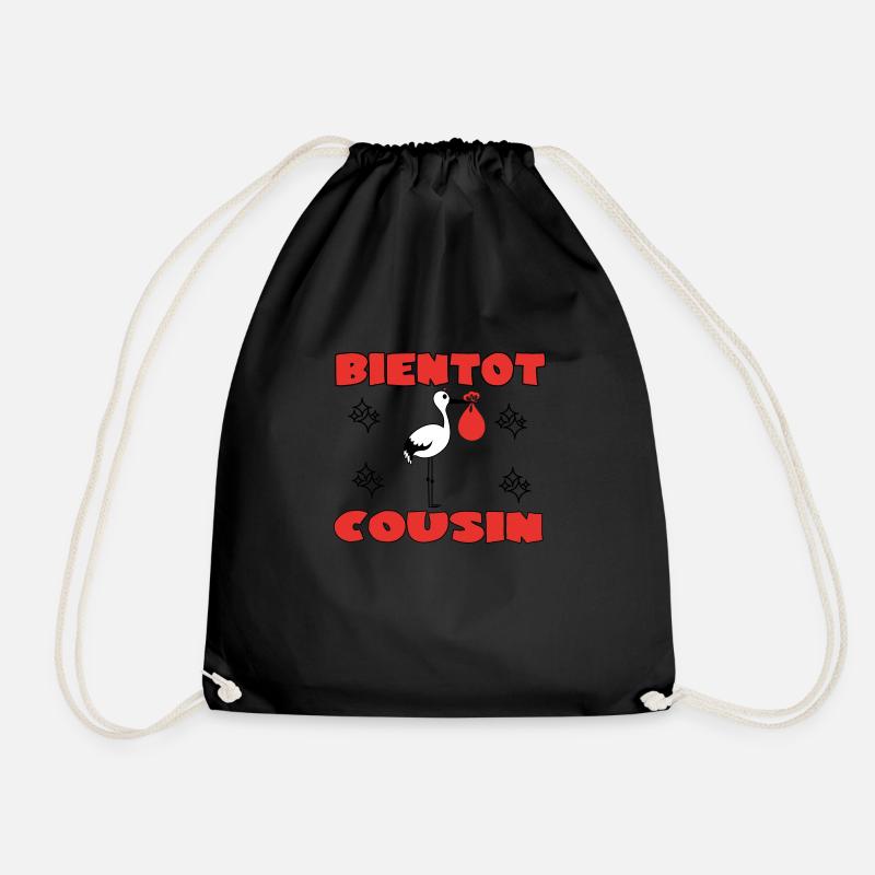 SOON COUSIN - Drawstring Bag - black