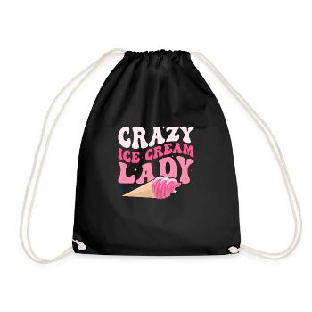 Crazy Ice Cream Lady Summer Scoop Cone - Turnbeutel - Schwarz - Vorne