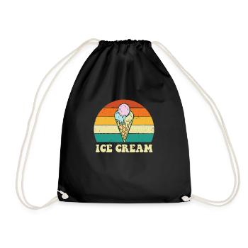 Retro Ice Cream - Ice Cream Lover Gelato Sweet - Sac de sport léger - noir - Devant
