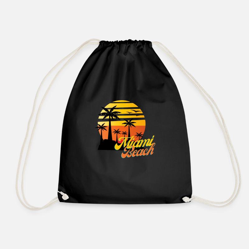 Miami Beach - Turnbeutel - Schwarz
