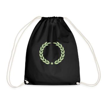 laurel wreath - Drawstring Bag - black - Front