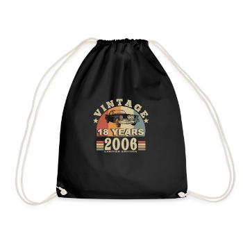 vintage 2006 né en 2006 18 ans anniversaire - Sac de sport léger - noir - Devant