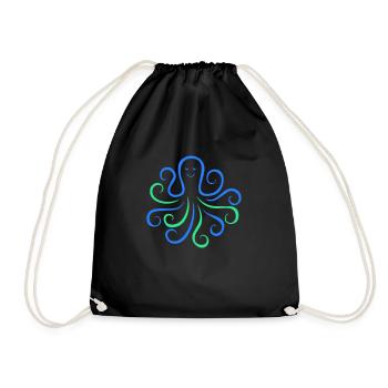 Octopus 02 - Drawstring Bag - black - Front