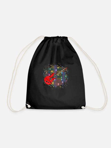 Guitar - Drawstring Bag - black