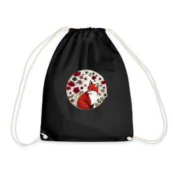 Retro Red Fox - Drawstring Bag - black - Front