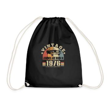Vintage 1976 Legend Born - Drawstring Bag - black - Front