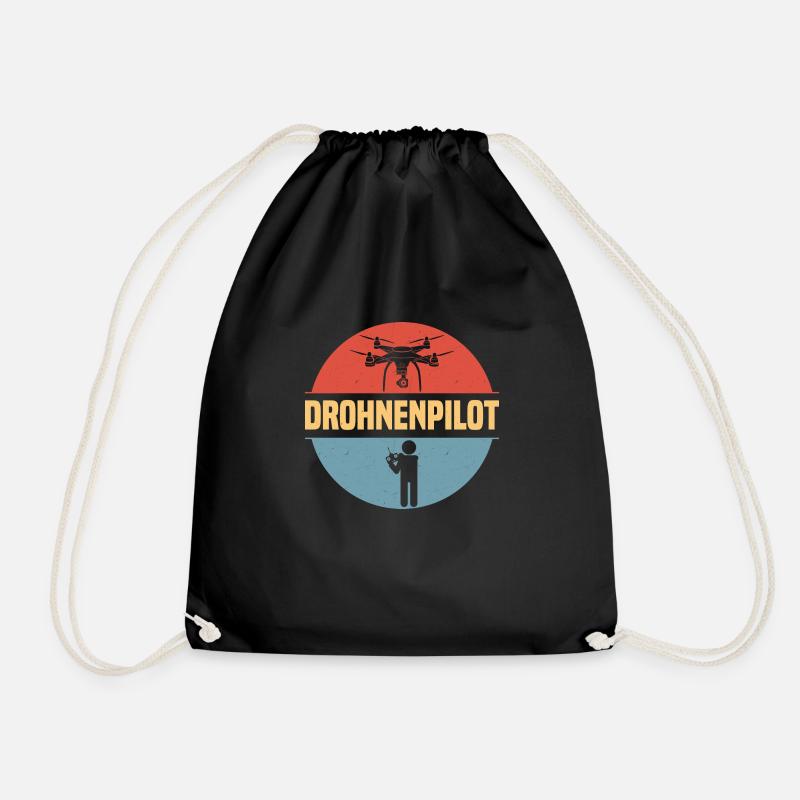 Drohnenpilot RC Drohne Quadrocopter - Turnbeutel - Schwarz