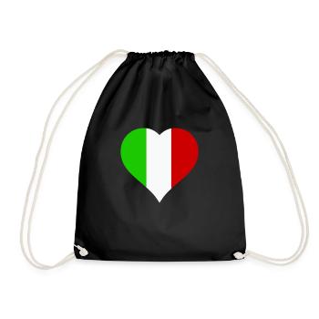 herz italien - Turnbeutel - Schwarz - Vorne