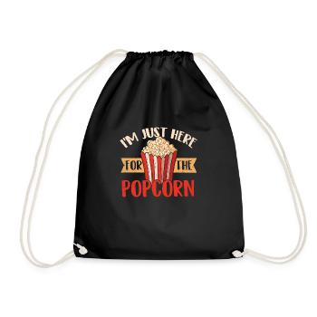 I'm Just Here For The Popcorn - Popcorn Lover - Drawstring Bag - black - Front