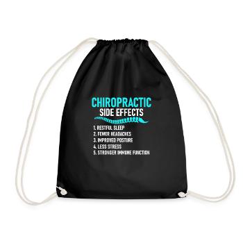Chiropractic Side Effects Chiropractor Physical Th - Drawstring Bag - black - Front