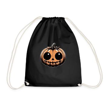 Gruseliger Kürbis - Spooky Pumpkin - Turnbeutel - Schwarz - Vorne