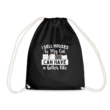 Je vends des maisons pour que mon chat puisse avoir une vie meilleure - Sac de sport léger - noir - Devant
