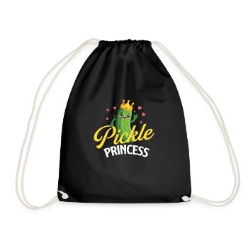 Pickle Princess – Un joli cadeau pour les amateurs de cornichons - Sac de sport léger - noir - Devant