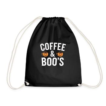Halloween - Coffee & Boo´s Gruseliger Kaffee - Turnbeutel - Schwarz - Vorne