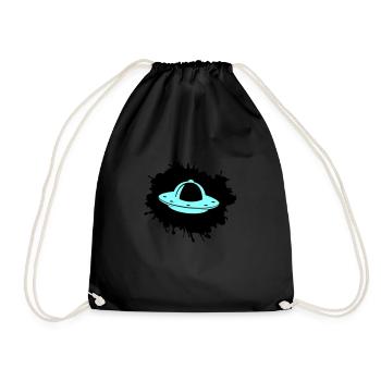 Ufo Klecks - Turnbeutel - Schwarz - Vorne