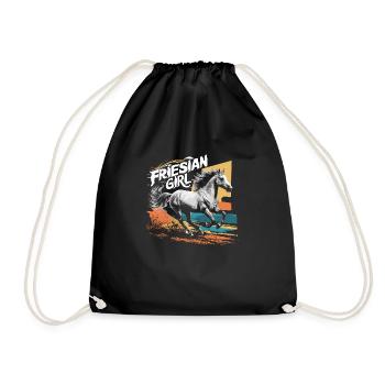 Frisonne – Fière de mes Frisonnes - Sac de sport léger - noir - Devant