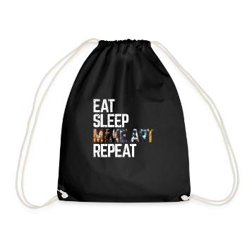 Eat Sleep Make Art Repeat Unique Artsy Gift - Drawstring Bag - black - Front
