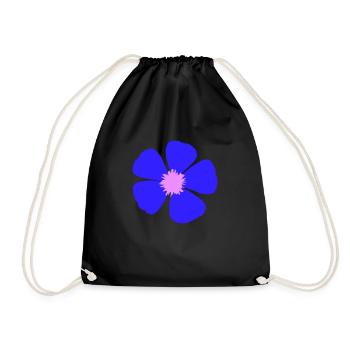 Blaue Schöne Blume Frühling Sommer Natur Blümchen - Turnbeutel - Schwarz - Vorne