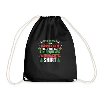 Santa Claus Christmas Ugly Christmas - Drawstring Bag - black - Front