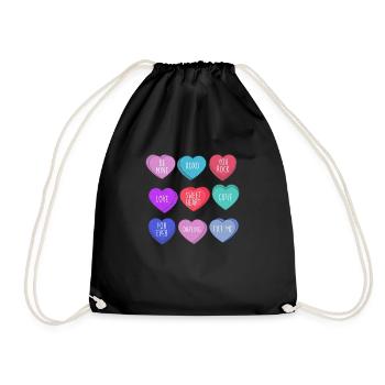 Be Mine - Sweet Heart Valentinstag - Turnbeutel - Schwarz - Vorne