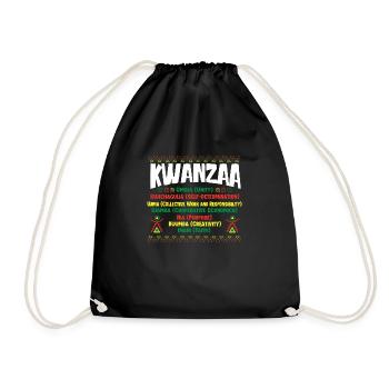 Kwanzaa Seven Principles African Heritage Culture - Drawstring Bag - black - Front