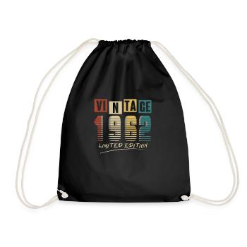 1962 Vintage 1962 né en 1962 anniversaire. Année 2 - Sac de sport léger - noir - Devant