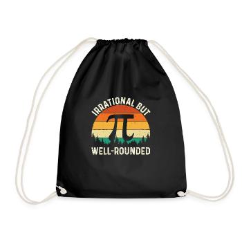 Irrational, aber abgerundet - Pi Day Humor - Turnbeutel - Schwarz - Vorne