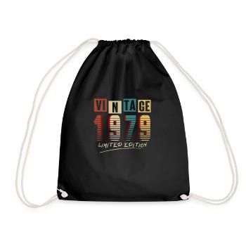 Vintage 1979: Limited Edition - 46th Anniversary. - Drawstring Bag - black - Front