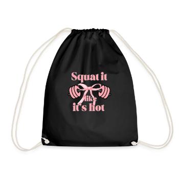 GYM GIR: fitness; fit chick , rosa workout design - Turnbeutel - Schwarz - Vorne