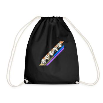 Retro Minimalistisches Polyedrisches Würfelset Tischplatte RPGP - Turnbeutel - Schwarz - Vorne