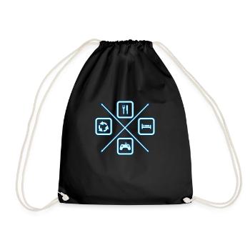 Le cycle de vie d’un gamer,geek,gamer,gamer - Sac de sport léger - noir - Devant