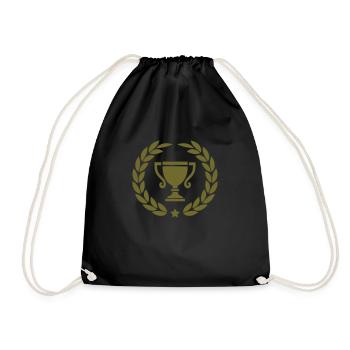 Cup laurel wreath - Drawstring Bag - black - Front