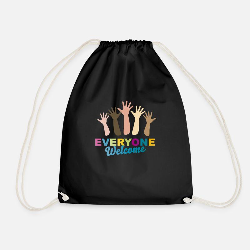 Everyone Welcome Hands - Turnbeutel - Schwarz