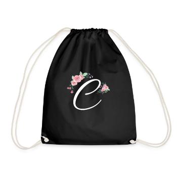 Lettre c fleurs - Sac de sport léger - noir - Devant