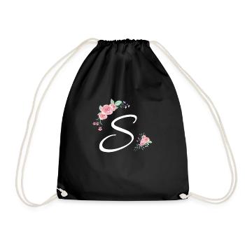 Brief s Blumen - Turnbeutel - Schwarz - Vorne