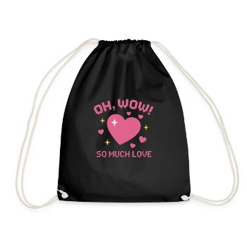 Oh Wow - Design de cœur rétro avec tant d’amour - Sac de sport léger - noir - Devant