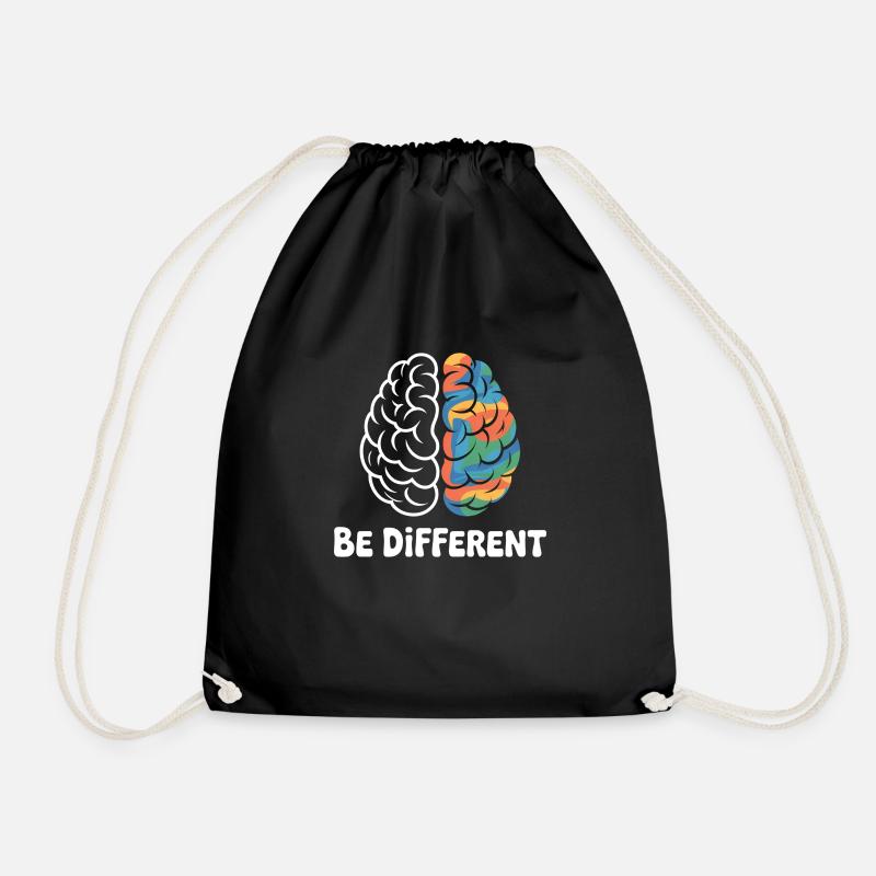Brain Autis Autism Awareness Tag - Turnbeutel - Schwarz