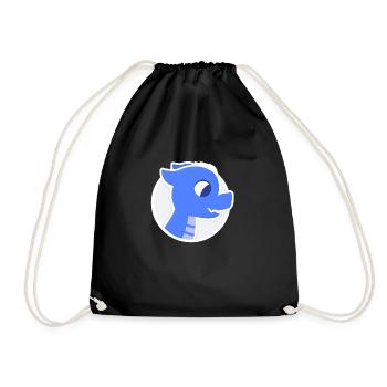 Cute Blue Cozy Dragon - Drawstring Bag - black - Front