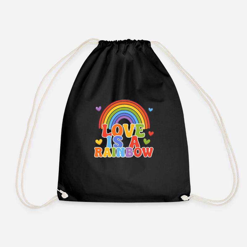 Liebe ist ein Regenbogen - Turnbeutel - Schwarz